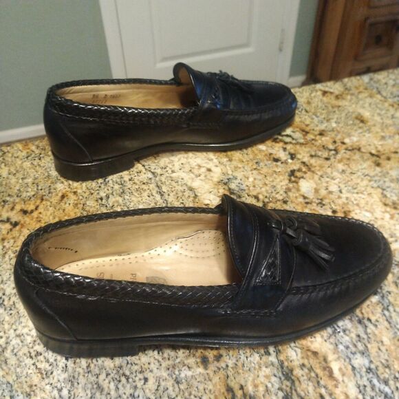 Allen Edmonds Maxfield Men\'s Black Leather Tassel Loafers Shoes Woven Size 9.5 D main image 10
